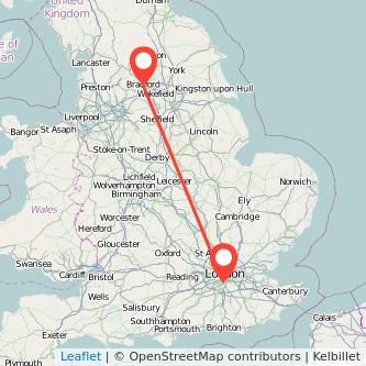 Mitcham Bradford train map