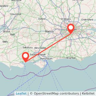 Mitcham Bournemouth train map