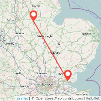 Rayleigh Grantham train map