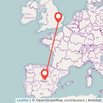 Romford Madrid train map