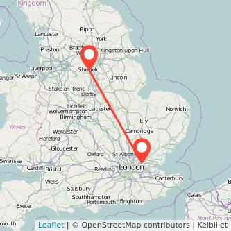 Romford Sheffield train map