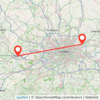 Romford Reading bus map