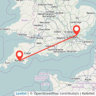 Romford Plymouth train map