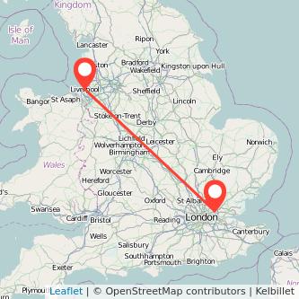 Romford Liverpool train map