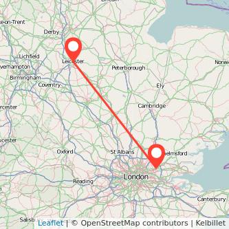 Romford Leicester bus map