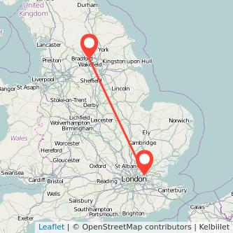 Romford Leeds train map