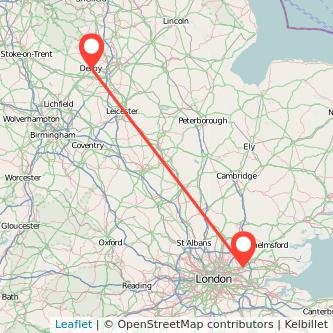 Romford Derby bus map