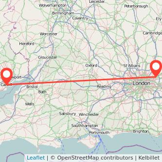 Romford Cardiff bus map