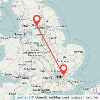 Romford Bradford bus map