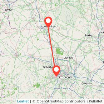 Rowley Regis Stoke-on-Trent bus map