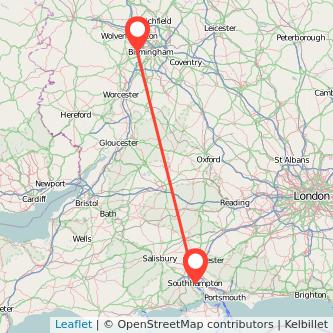 Rowley Regis Southampton bus map