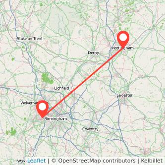 Rowley Regis Nottingham train map