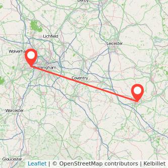 Rowley Regis Northampton bus map