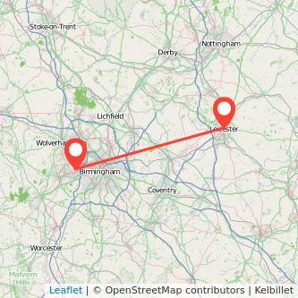 Rowley Regis Leicester bus map