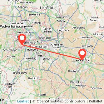 Rowley Regis Coventry train map