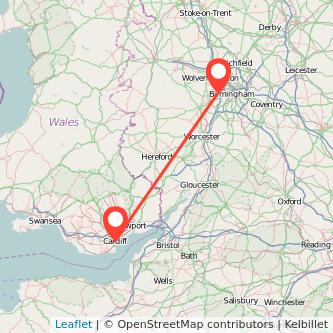 Rowley Regis Cardiff train map