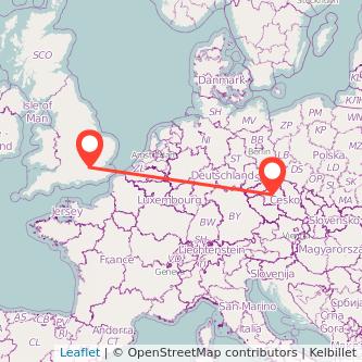 Twickenham Prague train map