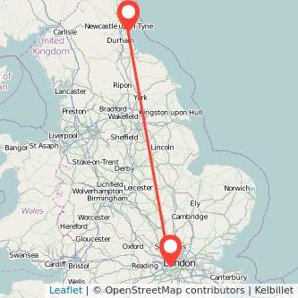 Twickenham Sunderland train map