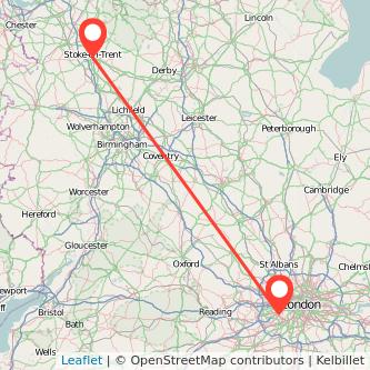 Twickenham Stoke-on-Trent train map