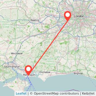 Twickenham Portsmouth train map