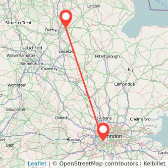 Twickenham Nottingham train map