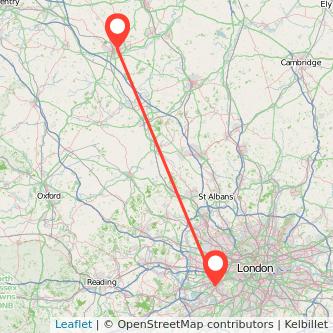 Twickenham Northampton train map