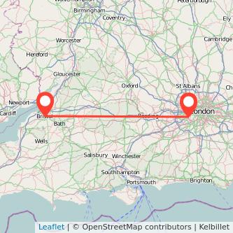 Twickenham Bristol train map