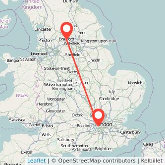 Twickenham Bradford train map