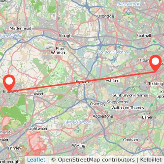 Twickenham Bracknell train map