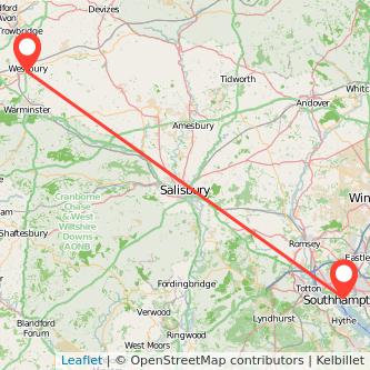 Westbury Southampton train map