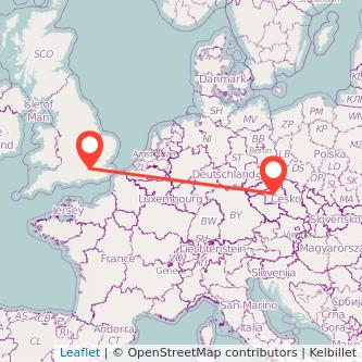 Weybridge Prague train map