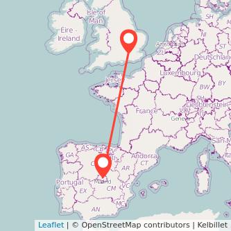 Weybridge Madrid train map