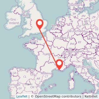 Weybridge Marseille train map