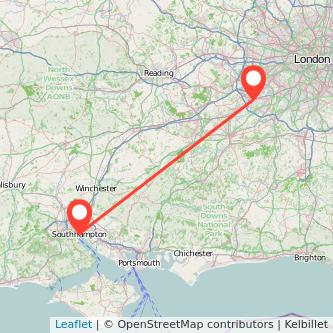 Weybridge Southampton train map