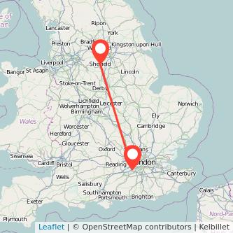 Weybridge Sheffield train map