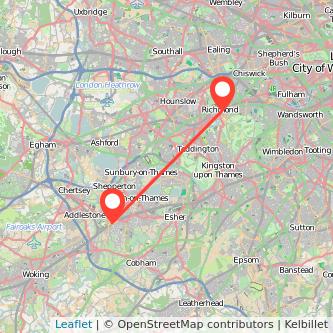 Weybridge Richmond bus map