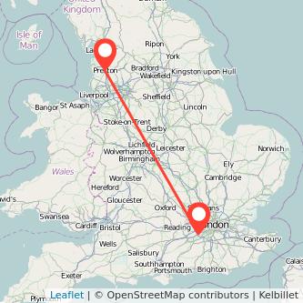 Weybridge Preston train map