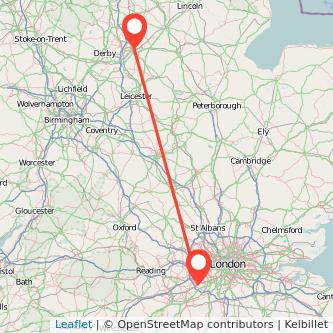 Weybridge Nottingham train map