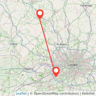 Weybridge Milton Keynes train map