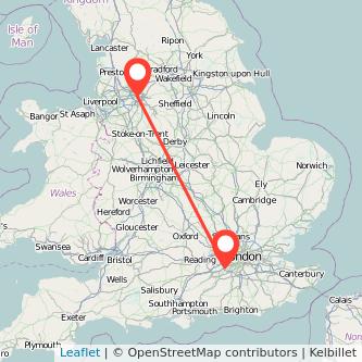 Weybridge Manchester train map