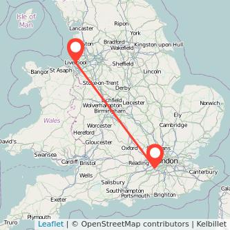 Weybridge Liverpool train map