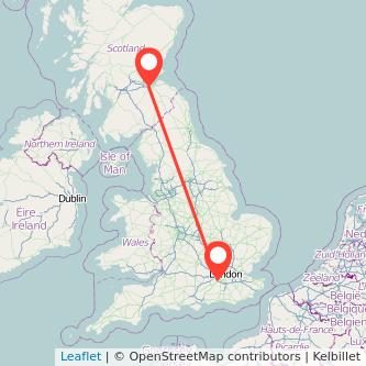 Weybridge Edinburgh train map