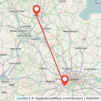 Weybridge Derby train map