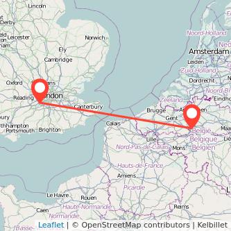 Weybridge Brussels train map