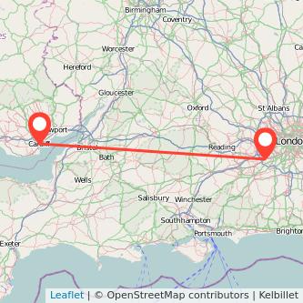 Weybridge Cardiff train map