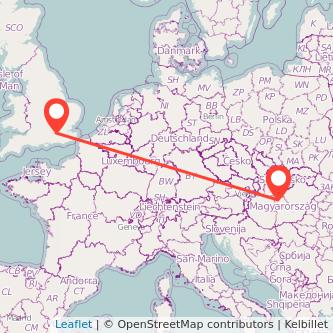 Weybridge Budapest train map