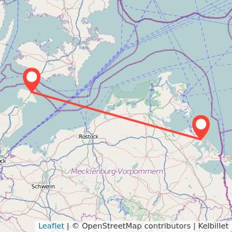 Puttgarden Ostseebad Zinnowitz Bahn Karte