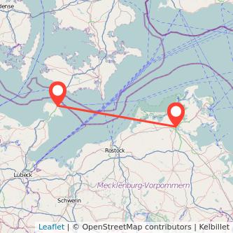 Puttgarden Stralsund Bahn Karte