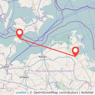 Puttgarden Greifswald Bahn Karte