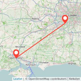 Surbiton Southampton bus map